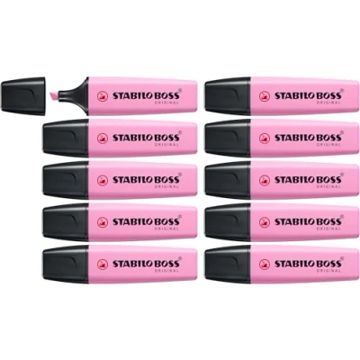 Bild av Överstrykningspenna STABILO BOSS ORIGINAL Pastel ask med 10 Frozen Fuchsia
