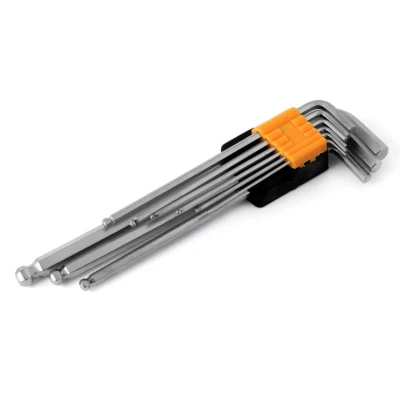 Bild av AMiO 01721 Ensemble de tournevis coudés 1.5, 2, 2.5, 3, 4, 5, 6, 8, 10 , T10,T15,T20,T25,T27, T30,T40,T45,T50 Acier chrome vanadium 9