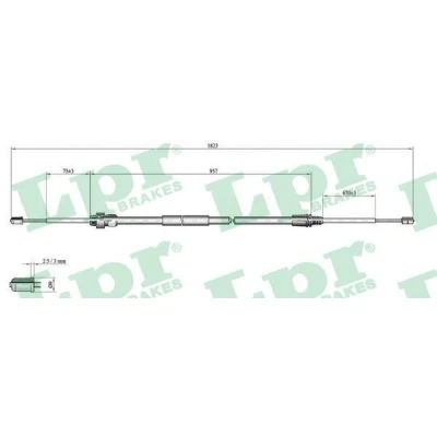 Bild av LPR C0002B Câble De Frein 1796/945 à tambour PEUGEOT: 207 SW, 3/5 portes