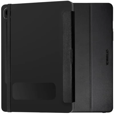 Bild av OtterBox React Folio Case för Samsung Galaxy Tab S9 FE, stöttåligt, fallskyddat, ultratunt, skyddande foliofodral, testad till militärstandard, Svart