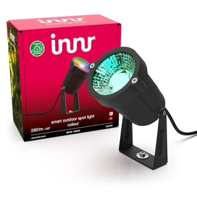 Bild av Innr Smart Outdoor Spotlight Color, expansion (komplett uppsättning krävs), dimbar, RGBW, 1 Pack, OSL 132 C spot