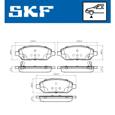 Bild av SKF VKBP 80367 A Jeu de plaquettes frein avec indicateur d&#039;usure