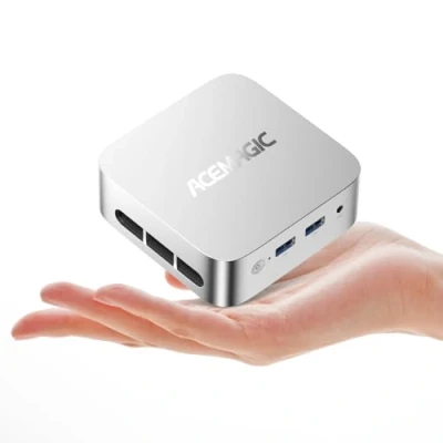 Bild av ACEMAGICIAN V1 Mini PC 11 Pro, 16 GB DDR4 256 SSD, Twin Lake N150 (upp till 3,6 GHz) Micro Desktop dator för hemmabio/företag/OfficeDual WiFiHDMI + DPUSB3.2