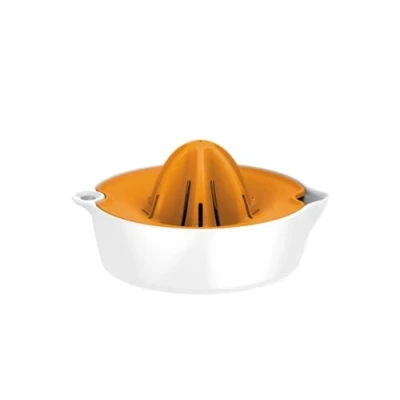 Bild av Fiskars juicepress med behållare, diameter: 11,9 cm, plast, Functional Form, vit/orange, 1016125