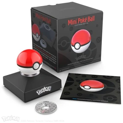 Bild av The Wand Company Mini Poké Ball Autentisk kopia Realistisk, Elektronisk, Formgjuten Pokéboll med displaystativ ljusfunktioner Officiellt licensierad av Pokémon