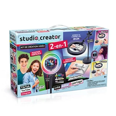 Bild av Canal Toys 2 i 1 Videostudio med Flerfärgad LED ljusring, Dubbelfunktionsstativ Studio Creator INF027