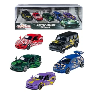 Bild av Majorette 212054028 Limited Edition 8, 5 Pack Presentförpackning Bilar i metall med Kamouflagedesign, Frihjul och Öppningsbara Delar, 7,5 cm, Från 3 år, Flerfärgad
