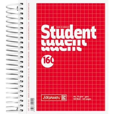 Bild av Brunnen 1067392 Anteckningsblock/collegeblock student (A6, rutig, 70 g/m², 160 ark)