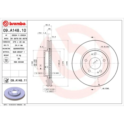 Bild av Bromsskiva BREMBO 09.A148.11