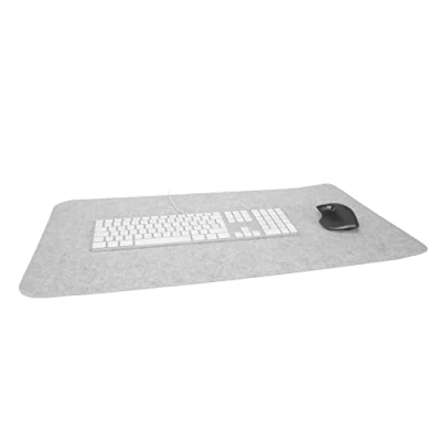Bild av Rubberneck skrivbordsunderlägg filt XXL musmatta, bordsmatta, för kontor och spel halkfri ljusgrå, 80 x 40 cm