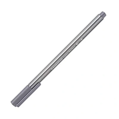 Bild av STAEDTLER Fineliner triplus, ergonomische Dreikantform, hohe Qualität Made in Germany, superfeine Spitze, Linienbreite 0.3 mm, Set mit 10 Stück, Farbe Taubengrau, 334 85
