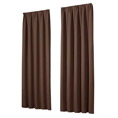 Bild av heimtexland ® set med 2 mörkläggningsgardiner, veckband, gardin, ogenomskinlig, termisk, köld /värmeskydd, sovrum, typ139, gräddvit, H x B 245 135 cm, stycken