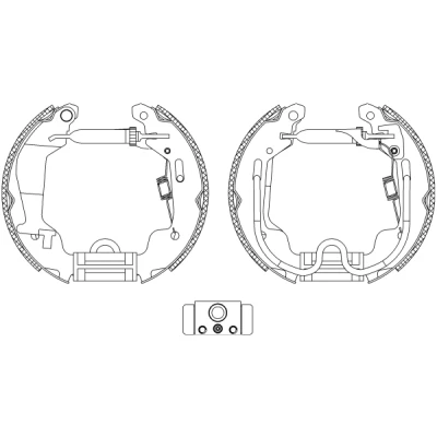 Bild av TEXTAR Shoe Kit Pro 84058000 de freins, freins à tambours avec cylindre roue, élément d&#039;ajustage OPEL: Agila A