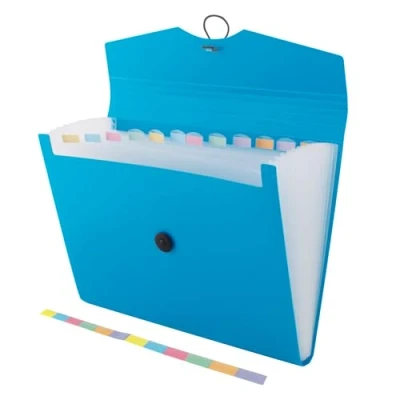 Bild av D.RECT 5580 mapp utbyggbar dokumentmapp 12 fack A4 blå