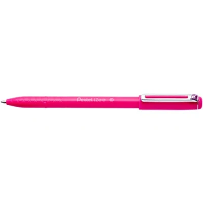 Bild av Pentel BX460 P kulspetspenna IZee, modell med mössa, metallklämma, 0, 5 mm strängtjocklek, 12 stycken, rosa