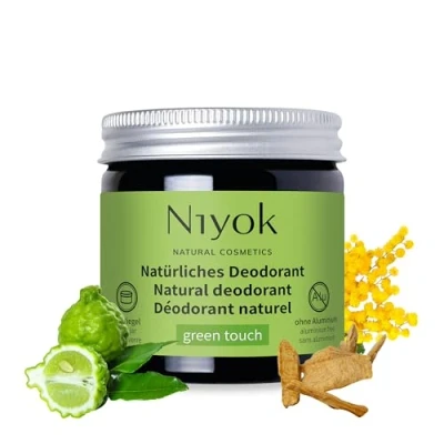 Bild av Niyok® 2 i 1 anti perspirant deodorant kräm &quot;Green Touch&quot; (40 ml) Naturlig utan aluminium 24 timmar skydd mot lukt och svett creme unisex Fast vegansk