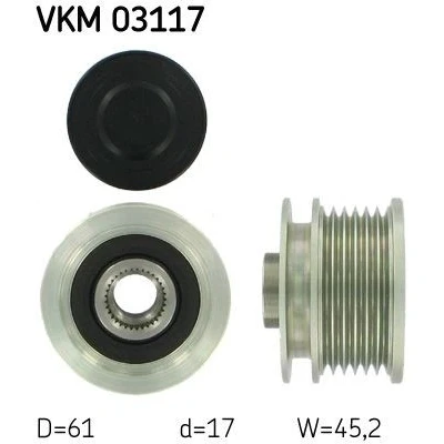 Bild av SKF VKM 03117 Poulie d&#039;Alternateur 45,2 AUDI: A4 B7 Avant, B6 B5 Berline, VOLKSWAGEN: Passat Berline