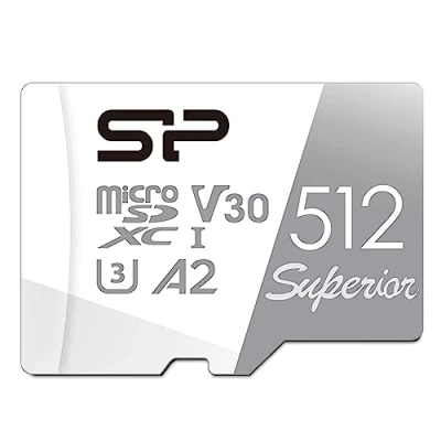 Bild av Silicon Power 512 GB Superior Micro SDXC UHS I (U3), V30 4K A2, kompatibel med GoPro Hero 9 High Speed MicroSD kort adapter