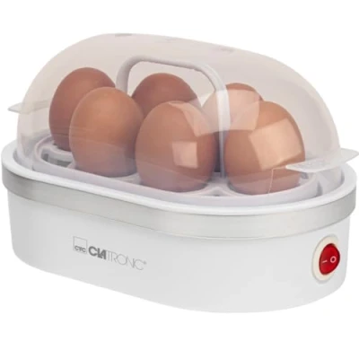 Bild av Clatronic® Äggkokare för upp till 6 ägg äggkokare med non stick värmeskål äggpanna sommar elektrisk inkl. ägghållare och knivkopp glass EK 3497