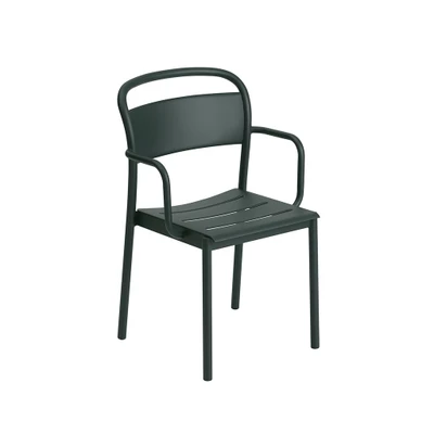 Bild av Muuto Linear Steel Armchair Trädgårdsstol Dark Green L55,4 x D54 H85,1 cm