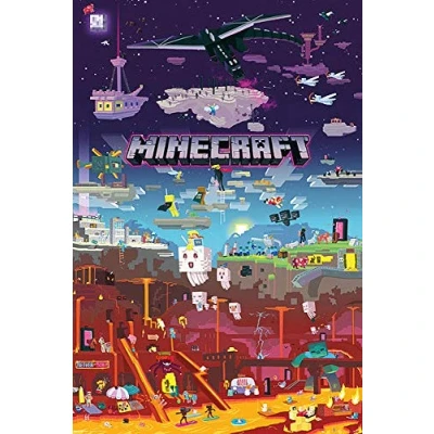 Bild av Close Up Minecraft Poster World Beyond (61 cm x 91,5 cm) + 1 drömstrand affisch ö bora extra