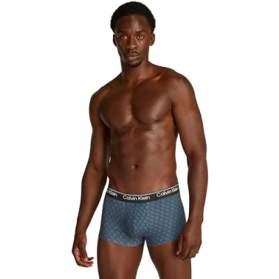 Bild av CALVIN KLEIN herr LOW RISE TRUNK LV00NB4283 låg stigning baklucka, Blå (PLUSH MONOGRAM_SPEAKEASY), XS, (plyschmonogram_speakeasy), XS