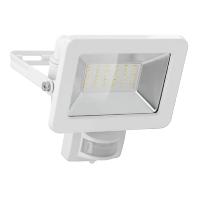 Bild av goobay 53882 LED strålkastare rörelsedetektor utomhus 30 W/PIR sensor utomhusstrålkastare IP44/neutralt vitt ljus 2550 lm/LED väggmontering/trädgårdsstrålkastare/vit