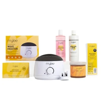 Bild av Mylee Complete Waxing Kit, inkluderar Salon Quality Wax Heater, Soft Cream Wax, vaxremsor, spatlar och Pre &amp; After Care Lotion (Honey)