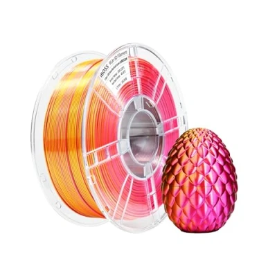 Bild av iBOSS Silke PLA+ filament Soie Rose Rouge Or Vert 3D skrivare, 1,75 mm +/ 0,02 mm, 1 kg/spole, trefärgad siden PLA PLUS, eller