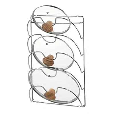 Bild av iDesign Classico köksskåp förvaringsställ för kruka, grytlock, krom, 27,4 x 9,7 42,5 cm