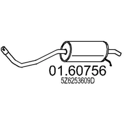 Bild av MTS 01.60756 Silencieux arrière 1140 VOLKSWAGEN: Fox 3/5 portes