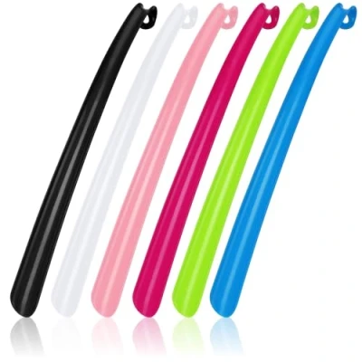 Bild av COM FOUR® 6x långt Skohorn Plast Lätt med handtag Stabilt skoförbandshjälp i 6 färger 42 cm (42cm stycken)