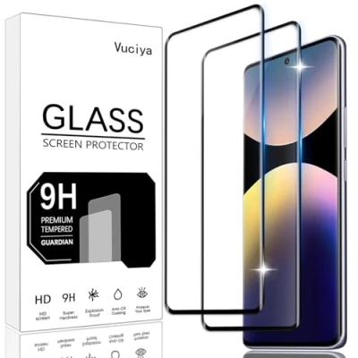 Bild av Vuciya Set med 2 härdat glas för Xiaomi Redmi Note 14 Pro 4G/5G skärmskydd 9H hårdhetshårdhet repbeständig film HD ultra transparent