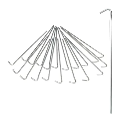 Bild av Relaxdays tältspik, set om 20, tältpinnar, camping, markankare för tältmontering, krokar, jordankare 22 cm, stål, silver, 22,00 x 2,50 0,30 cm