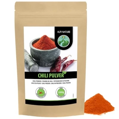 Bild av Chilipulver (1 kg), chilipulver, chilipepparmalda 100 % naturliga och utan tillsatser, chilimalda, chilikrydda