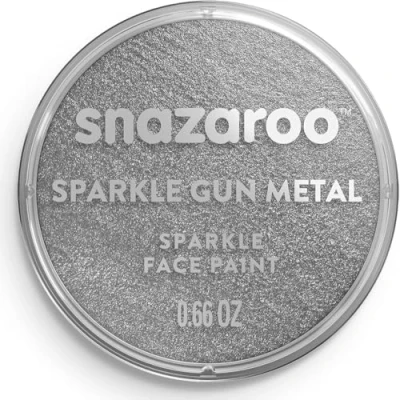 Bild av Snazaroo 1118761 barnsmink, hudvänlig vattenbaserad ansiktssmink, vattenmålning, parabenfri, 18 ml kruka metallgrå skimrande