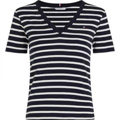 Bild av Tommy Hilfiger SLIM CODY Tshirt bas, Storlek: Medium, Breton desert sky/ecru