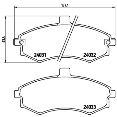 Bild av BREMBO P 30 020 Jeu de plaquettes frein avec indicateur d&#039;usure sans accessoires HYUNDAI: Matrix, Elantra III 5 portes, Berline