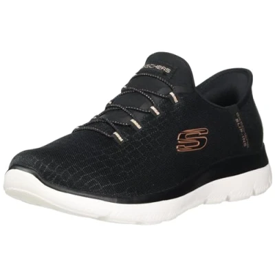Bild av Skechers dam handsfree slip on Summits elegant nattsneaker, Svart roséguld = bkrg, 39 EU