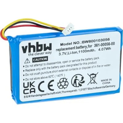 Bild av Vhbw Batteri kompatibel med Garmin DriveSmart 5, 50 LMT D, 51 D EU, 55, 61 S, 65 GPS navigeringsnätverk (1 100 mAh, 3,7 V, Li Ion)