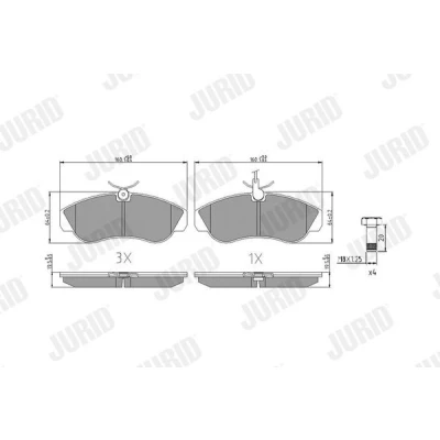 Bild av JURID 573061J Jeu de plaquettes frein contact signal d&#039;usure inclus sans accessoires FIAT: Ducato II Сamion à Plateau/Сhâssis, Bus