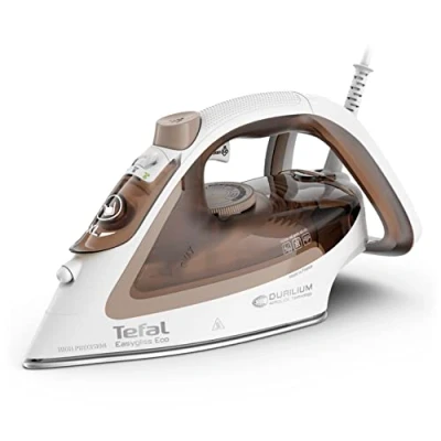 Bild av Tefal FV5780 Easygliss Eco Ångstrykjärn 2 800 watt 240 g/min. Ångpuff 50 automatisk ånga vertikal Durilium AirGlide stryksula 88% återvinningsbar läge mocka/vit