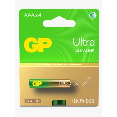 Bild av GP Ultra Alkaline G TECH AAA/LR03 Batterier Svanenmärkt 4 Pack
