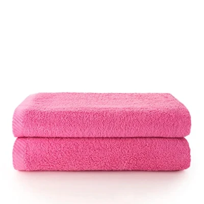 Bild av Towel Badhanddukar Set 2 Handdukar Badrum 100% Bomull 500g/m2 Åtgärd 70x140cms