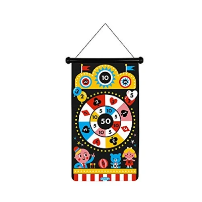 Bild av Janod Magnetic Carnival Dartboard Game Of Skill Teaches Agility and Concentration 6 Darts Double Sided Suitable for Ages 4 Up, J02083