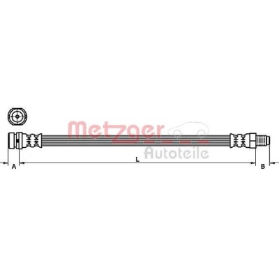Bild av METZGER 4110450 Flexible De Frein 320 FORD: Transit Connect Mk1 Van, V408 Tourneo