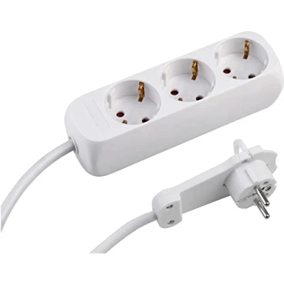Bild av Meister grenuttag 3 vägs extra platt kontakt 1,4 m kabel vit IP20 inomhus/flera uttag/grenuttag med kontakt/7430170
