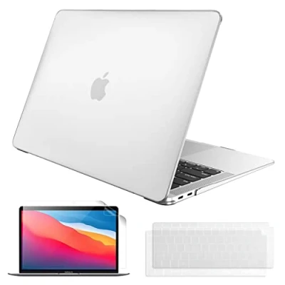 Bild av FINTIE fodral kompatibelt med MacBook Air 13 tum 2020, 2019, 2018, A2337 (M1)/A2179/A1932, hårt tangentbordsfilm och skärmskydd, matt transparent