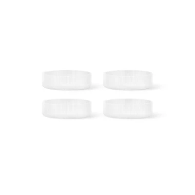 Bild av ferm LIVING Ripple serveringsskål, vit, Ø 12,2 cm, set om 4