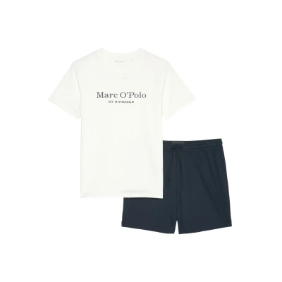 Bild av Marc O&#039;Polo Natural SET Pyjamas, Storlek: Small, White cotton dark navy